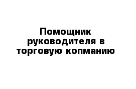 Помощник руководителя в торговую копманию